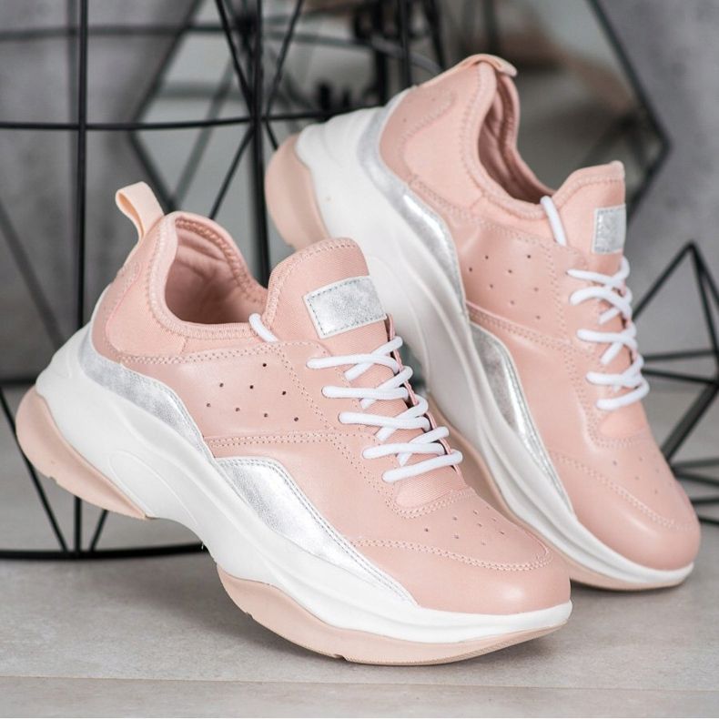 Kylie Sneakers comode sulla piattaforma rosa grigio 1
