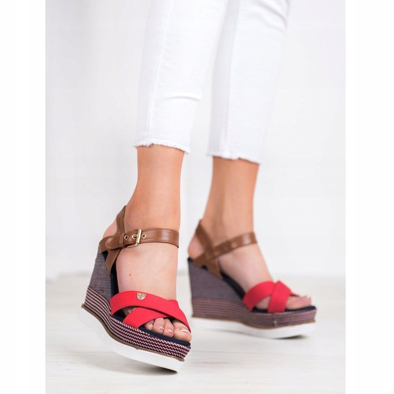 SHELOVET Sandali con zeppa multicolore 1