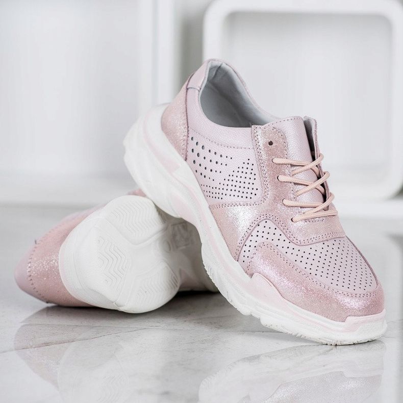 Filippo Sneakers classiche in pelle rosa 1
