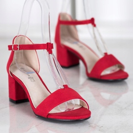 Goodin Sandali eleganti con tacco alto rosso 1