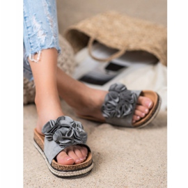 Ciabatte Comode Con Fiori VINCEZA grigio 1