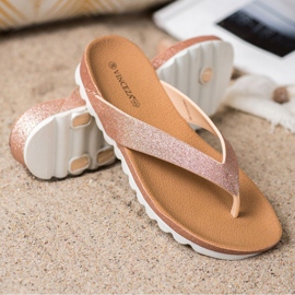 VINCEZA infradito con glitter rosa giallo 1
