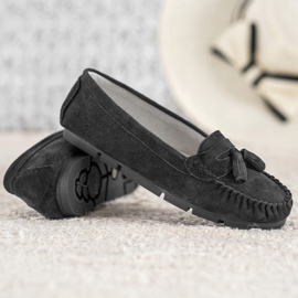 Comodi mocassini VINCEZA in pelle nero 1