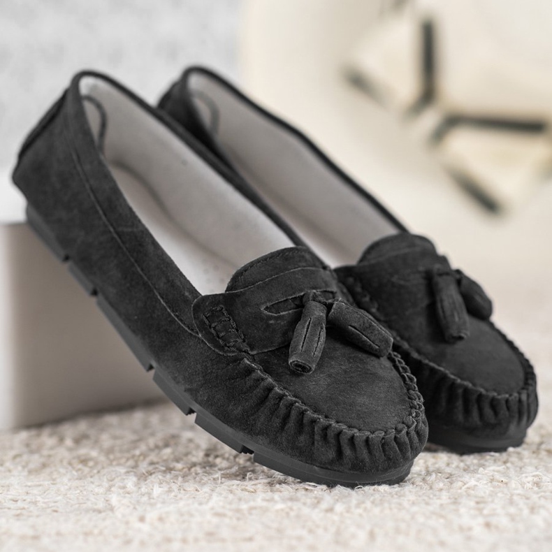 Comodi mocassini VINCEZA in pelle nero 2