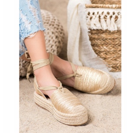 Seastar Sandali espadrillas allacciati d'oro 1