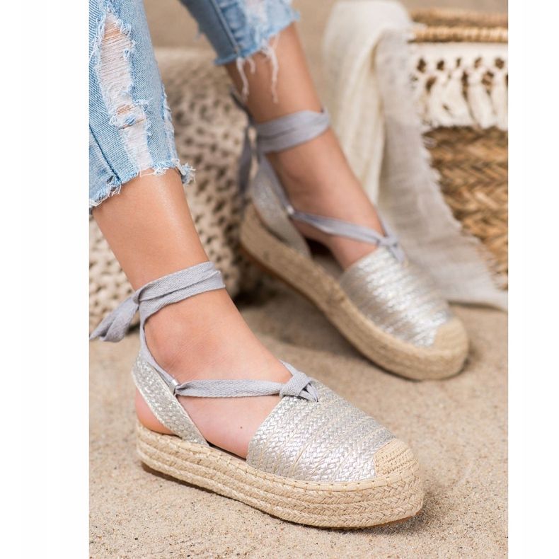 Seastar Sandali espadrillas allacciati grigio 1