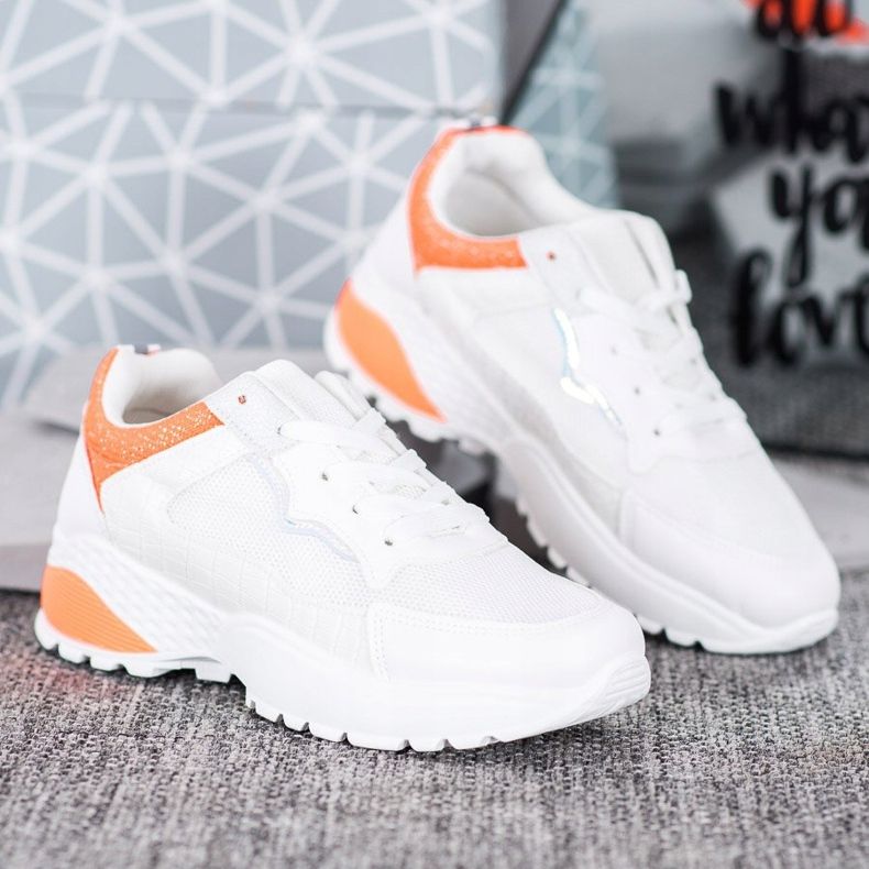 SHELOVET Sneakers Con Inserti Arancioni bianca arancia 1