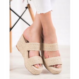 Kylie Pantofole con zeppa leggera beige 2