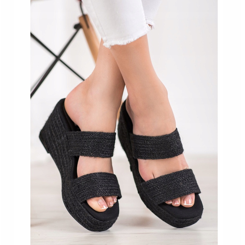 Kylie Pantofole con zeppa leggera nero 2
