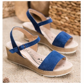 Filippo Sandali in pelle casual blu 1