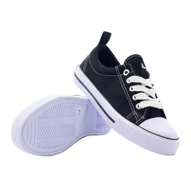 American Club Sneakers nere American LH20 nere bianco nero 6