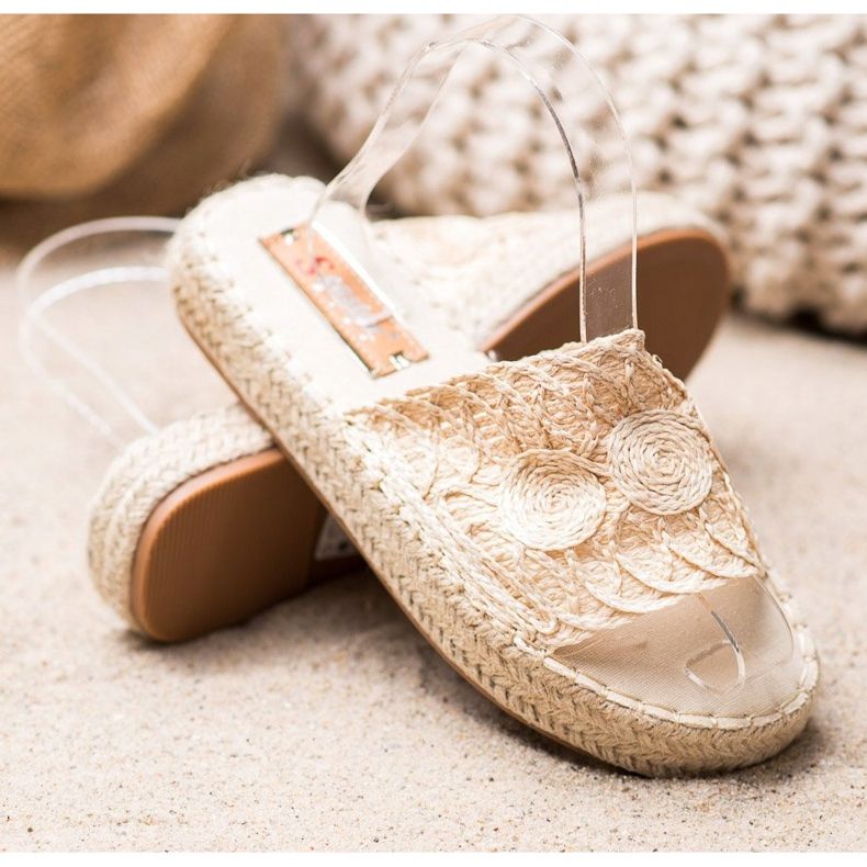 Seastar Pantofole Su Una Piattaforma Di Paglia beige 1