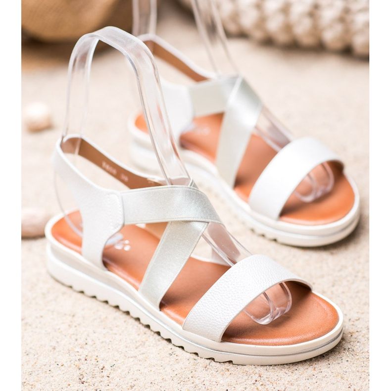 Weide Sandali Sulla Piattaforma bianca grigio 1