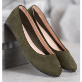 Best Shoes Ballerine in camoscio verde 1