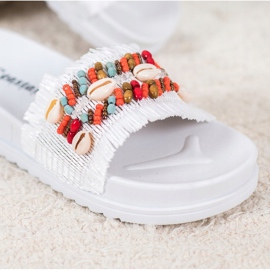 Seastar Pantofole Bianche Con Conchiglie bianco 1