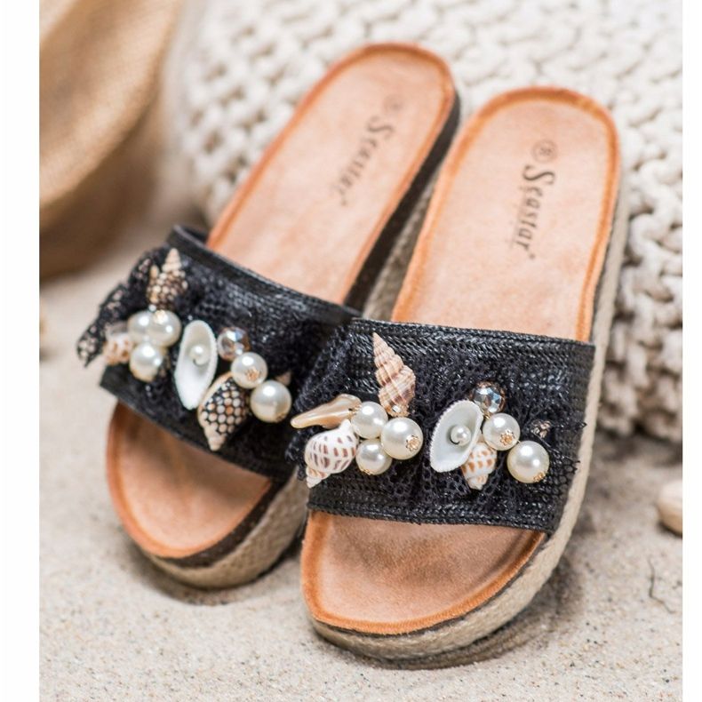 Seastar Pantofole Alla Moda Con Rete nero 1