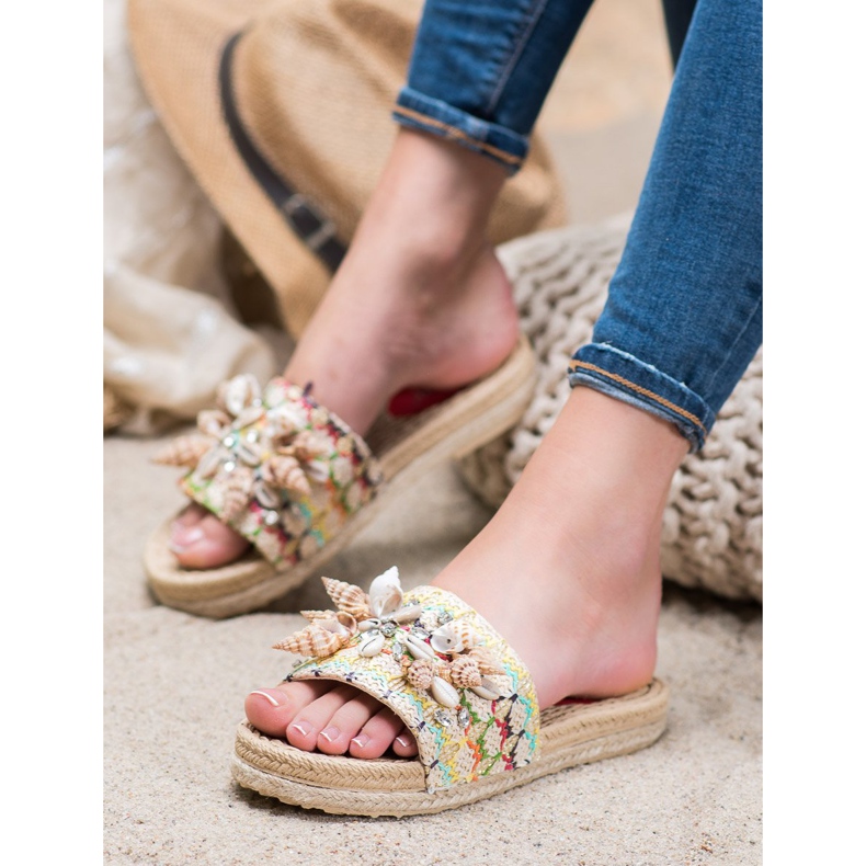 Seastar Pantofole Sulla Piattaforma Con Conchiglie multicolore 2