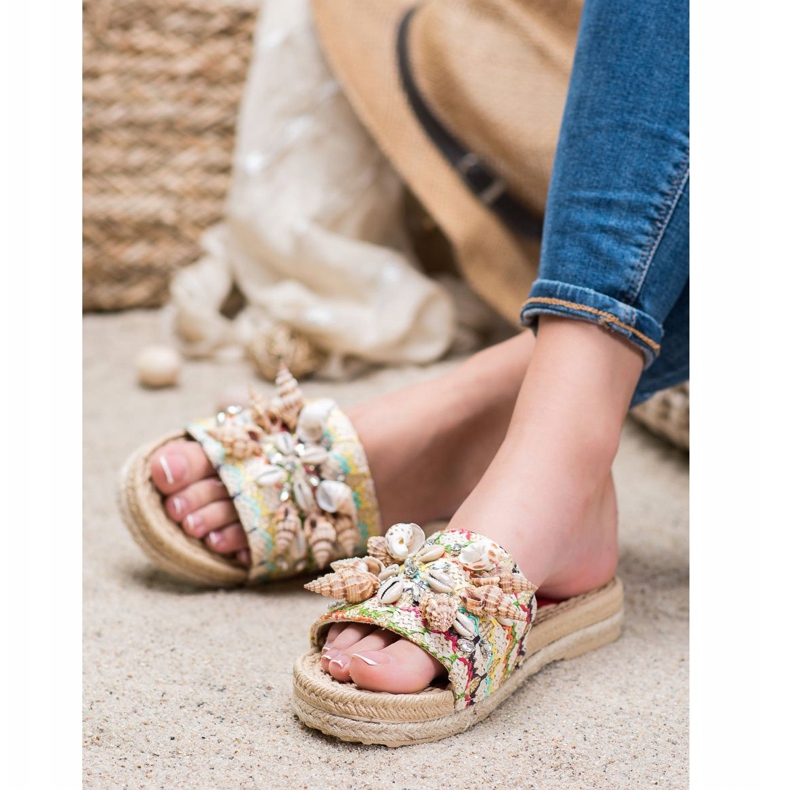 Seastar Pantofole Sulla Piattaforma Con Conchiglie multicolore 1
