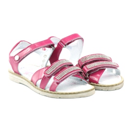 Bartek Sandali in pelle femminile con zirconi 86161 rosa 4