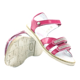 Bartek Sandali in pelle femminile con zirconi 86161 rosa 3