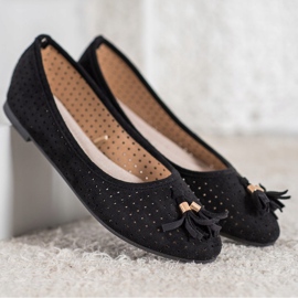 Ballerine scamosciate traforate VINCEZA nero 1