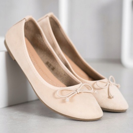 Diamantique Ballerine casual in pelle scamosciata marrone 2