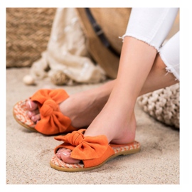 Renda Pantofole Eleganti Con Fiocco arancia 2