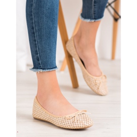 Small Swan Ballerine intrecciate marrone 1