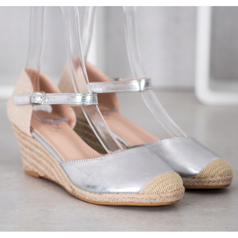 Small Swan Espadrillas con zeppa grigio 1