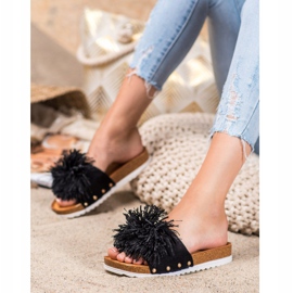 SHELOVET Pantofole nere alla moda nero 2