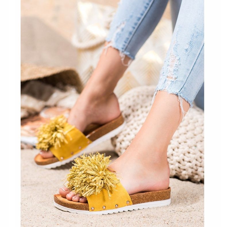 SHELOVET Eleganti pantofole gialle giallo 2