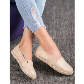 SHELOVET Espadrillas Beige Con Glitter 1