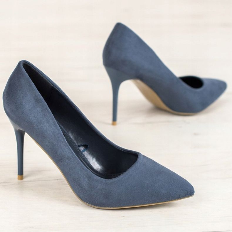 SHELOVET Tacchi alti sexy blu navy 2