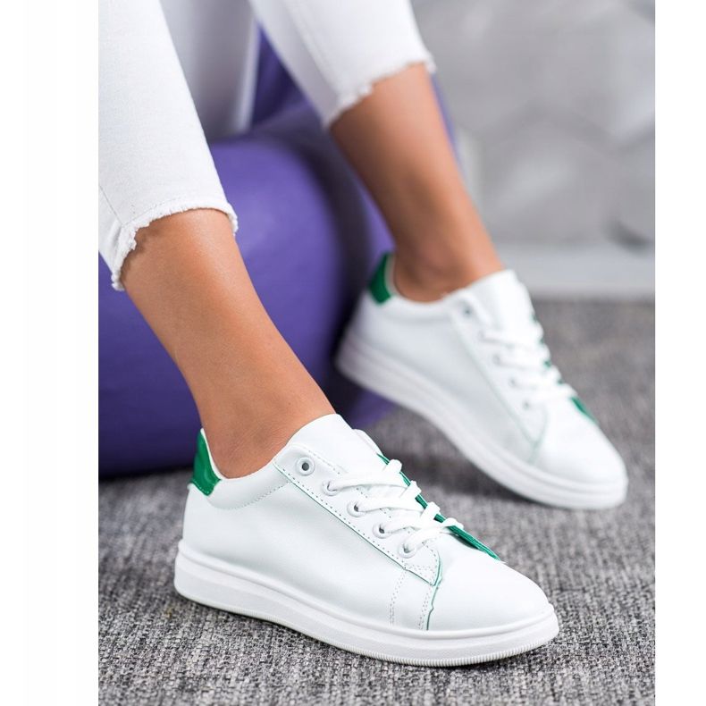 SHELOVET Scarpe sportive classiche bianco verde 1