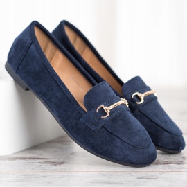 Anesia Paris Mocassini eleganti in camoscio blu navy blu 1