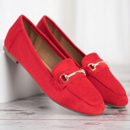 Anesia Paris Mocassini eleganti in camoscio rosso 1