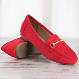 Anesia Paris Mocassini eleganti in camoscio rosso 2