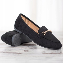 Anesia Paris Mocassini eleganti in camoscio nero 1