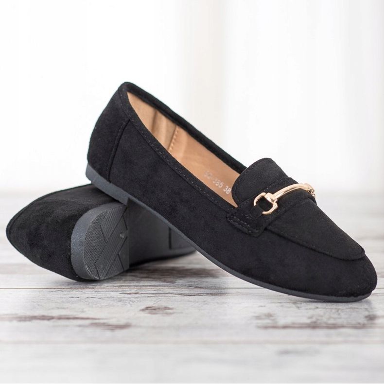 Anesia Paris Mocassini eleganti in camoscio nero 1