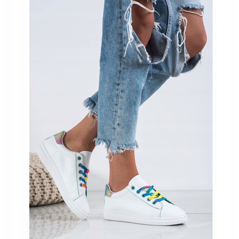 SHELOVET Scarpe sportive alla moda bianco multicolore 2