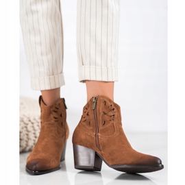 VINCEZA stivali texani traforati marrone 2