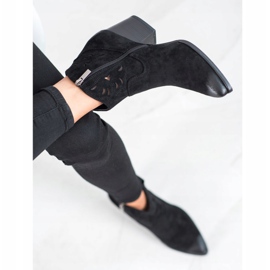 VINCEZA stivali texani traforati nero 2