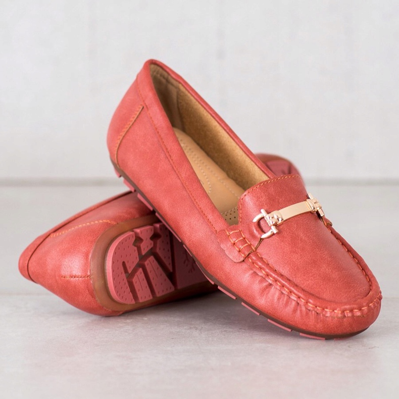 Clowse Mocassini Rossi Con Ornamento rosso 2