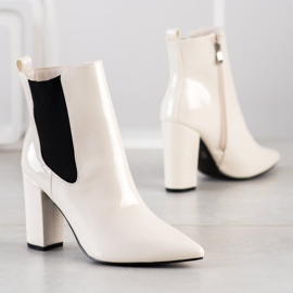 Yes Mile Stivaletti Laccati In Spitz bianco 2