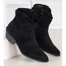 Cm Paris Stivali da cowboy in pelle scamosciata nero 1