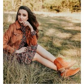 Cm Paris Stivali da cowboy in pelle scamosciata marrone 2