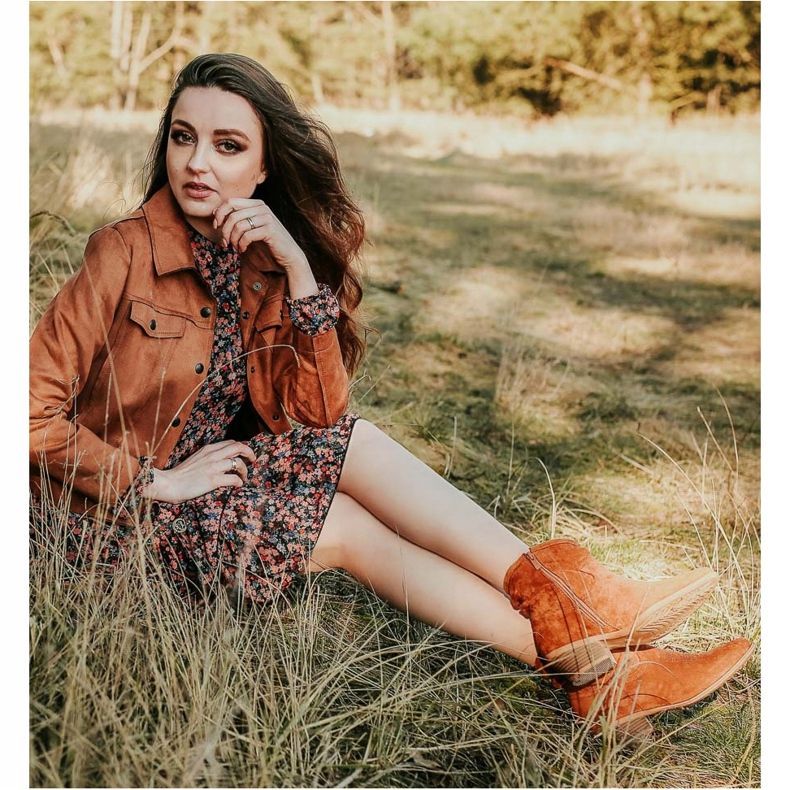 Cm Paris Stivali da cowboy in pelle scamosciata marrone 2