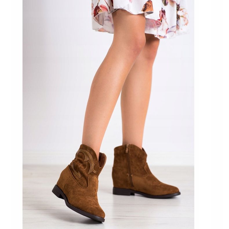 Ideal Shoes Cuneo nascosto delle cowgirl marroni marrone 1
