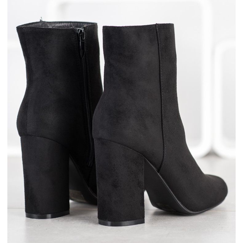 SHELOVET Stivali alti in pelle scamosciata nero 1