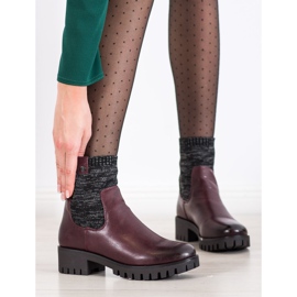 M.Daszyński Stivali slip-on sulla piattaforma rosso 1